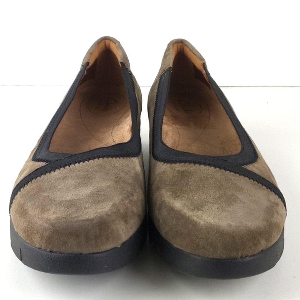 Clarks Artisan Daelyn Hill Suede Leather  Tan & Black Platform Low Wedge… - Picture 5 of 16
